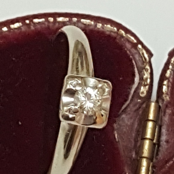 Antique 14k W/G .23ct Diamond Engagement Ring - Picture 3 of 8
